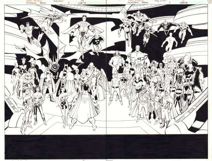 Andy Owens, Scott McDaniel - Countdown: Arena #1 Pgs. 10 & 11 - Ton of Elseworlds Heroes: Red Son Superman, Gotham By Gaslight Batman, Wonder Woman From the New Frontier, & More Dps - 2008