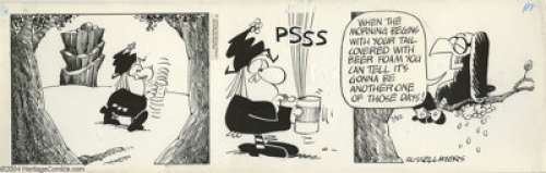 Russell Myers - Broom-Hilda Daily Comic Strip Original Art, dated 7-22-72 (The Chicago Tribune, 1972). "I -