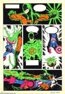 John Byrne - Captain America and Vindicator Hand Colored Tryout Page Original Art (circa 1971). Here‘s proof -