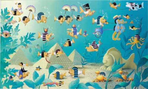 Stuart Moskowitz - "Egyptian Fish" Painting Original Art (1991). Whimsical is the word for this enormous - | Heritage
