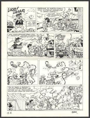 Batem | Le Marsupilami - Tous en piste (T.16) - Planche originale n°13 | Daniel Maghen