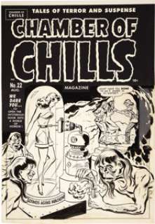 Al Avison - Chamber of Chills #22 (#2), "Shudder Pulp" Bondage Cover Original Art (Harvey, 1951). -
