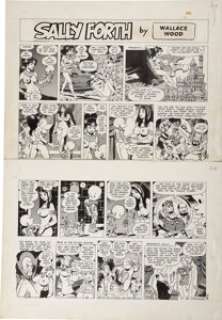 Wally Wood Sally Forth Comic Strip #S15, Flash Gordon Lampoon Original Art (Wood and Richter, 1971). Sally -