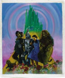 Sanjulian (Manuel Perez Clemente) Wizard of Oz Painting Original Art (undated). Let‘s go "Over the -