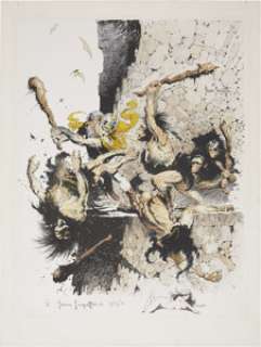 Frank Frazetta Buck Rogers Hand Colored, Limited Edition Print #1/2, Remarqued With an Original Nude Sketch -