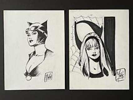 Minck Oosterveer - 2 Original drawing - Gwen Stacy aus Amazing Spiderman und Catwoman - 2011 | Catawiki
