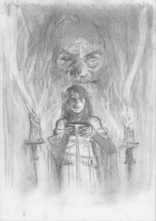 - - Crayonné et peinture préparatoires pour la couverture du Tome 2 Galkiddek de Paolo GRELLA