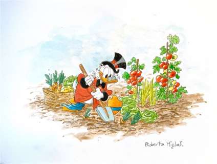 Roberta Migheli - 1 Original drawing - Uncle Scrooge - Zio Paperone in versione campagnola - 2023 | Catawiki