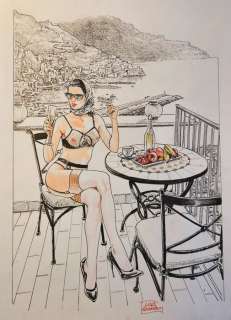 Raimondo, Luca - 1 Original colour drawing - Costa d’Amalfi - 2024 | Catawiki