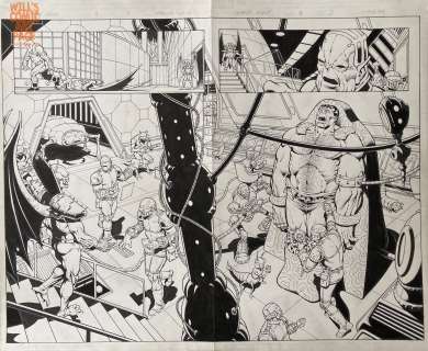 Andy Smith Jim Starlin - Thanos Vs Hulk #3 Pgs 2-3 Double Page Spread (Marvel, 2015)