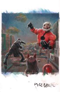 Kyle Baker | Red Skull & Wanda the Scarlet Witch Vs. Giant-Man Painted Art Book Cover - Signed | Anthony’s Comic Book Art