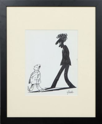 Lot 36 - HOVIV (René HOVIVIAN dit) (1929-2005) L’ombre de Mitterand Feutre… | misc / divers