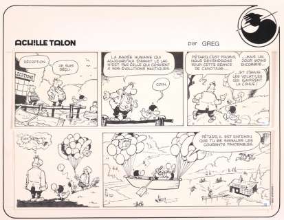 Greg | Achille Talon, planche-gag n°18 Ã  l’encre de… | Millon