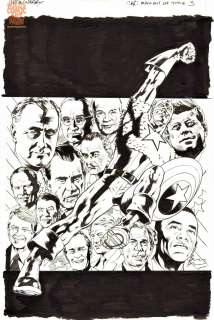 Paul Neary Bryan Hitch - Captain America Man Out of Time #3 Cover (Marvel, 2011)