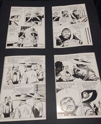 Lot 14 - Jean PAPE 4 Planches Originales N et B ZORRO 1960 Libre junior | misc / divers