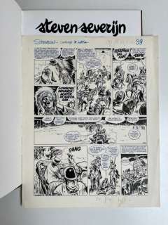 Follet, René - 1 Page originale + album de luxe - Steve Severin T9 - Cow-Boys contre Mafia - 1984 | Catawiki