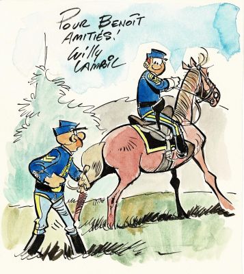 Lambil | Les Tuniques Bleues, dessin original à l’encre de chine et à l’aquarelle. | Septimus