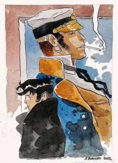 Caracuzzo, Giancarlo - 1 Original colour drawing - Corto Maltese - Omaggio - 2024 | Catawiki