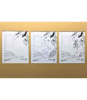 Batem - 3 Original preliminary drawing - Marsupilami - Projet Jetta VW - 1991 | Catawiki