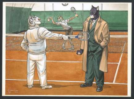 Juanjo Guarnido - Illustration originale réalisée pour un ex-libris au profit du Téléthon en 2004 - Blacksad