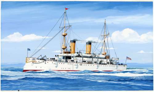 PYRO SPANISH-AMERICAN WAR "U.S.S. OLYMPIA" ORIGINAL MODEL KIT BOX LID ART. | Hake’s