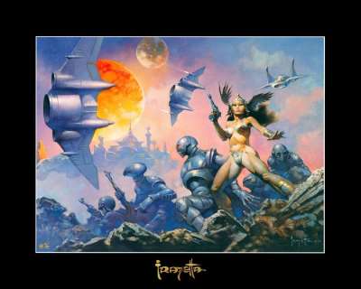 Dawn Attack - Frank Frazetta - Signature Engraved in Gold - Varnished - Canvas 27/75 - FF Golden Collection | Catawiki