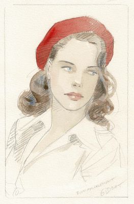 Gibrat | Jeanne, dessin original à la mine de plomb et à l’aquarelle. | Septimus