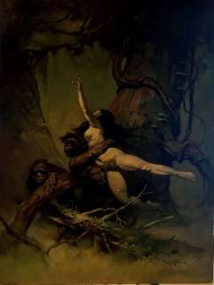 Frank Frazetta - ‘The People That Time Forgot‘ Large Painting! (This Amazing Piece Has the 3 ‘Bs‘ - Babes, Brutes, & Burroughs!) 1972