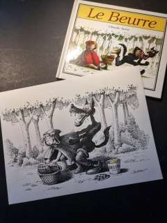 Serre, Claude - 2 Original colour drawing - Serre, Claude - LE BEURRE ou "le petit chaperon rouge" (dessin original + livre edition originale) - 1993 | Catawiki