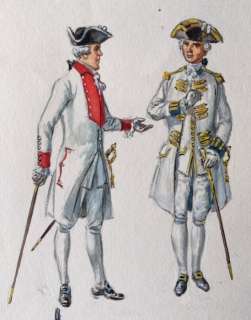 Funcken | Illustration originale Ã  la gouache (p.77) pour " L’ Uniforme & les Armes des Soldats de la Guerre en Dentelle vol.1 "  - (1975) | Catawiki