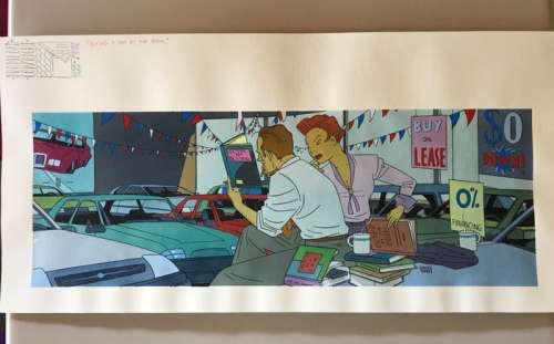 Torres, Daniel - 1 Original colour drawing - Intelligent Enterprises - Buying a car by the book - 1995 | Catawiki