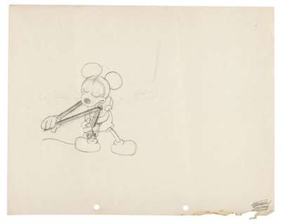 MICKEY MOUSE "FIDDLING AROUND/JUST MICKEY" ORIGINAL PRODUCTION DRAWING LOT. | Hake’s
