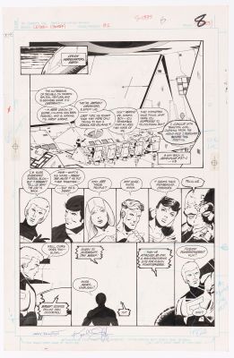 Lot 110 - KEITH GIFFEN LEGION OF SUPER-HEROES VOL. 3 #2 COMIC BOOK PAGE ORIGINAL ART. | Hake’s