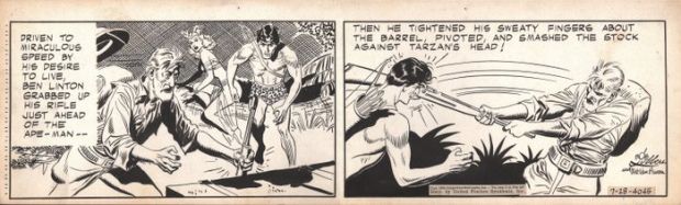 Bob Lubbers & Dirk Van Buren - 1 Published artwork - Tarzan - Comic Strip 7/28/52 - 1952 | Catawiki