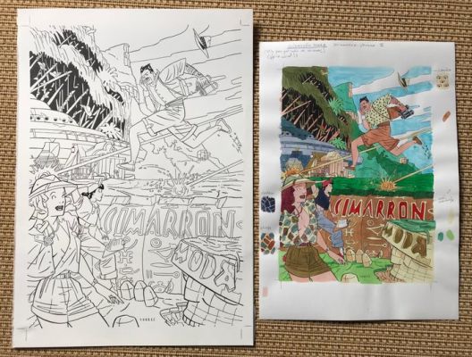 Daniel Torres - 2 Original drawing - ilustración publicidad - Cimarrón Moda verano - 1985 | Catawiki