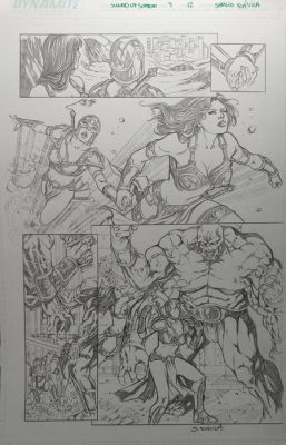 Sergio Dávila (Pencil) Original page - Swords of Sorrow - Swords of Sorrow #4, Page 12