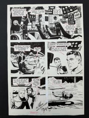 Dan Spiegle - 1 Original page - Astronautenfamilie Robinson Heft 1 Seite 25 - "Rescue on Asteroid 48" - 1966 | Catawiki