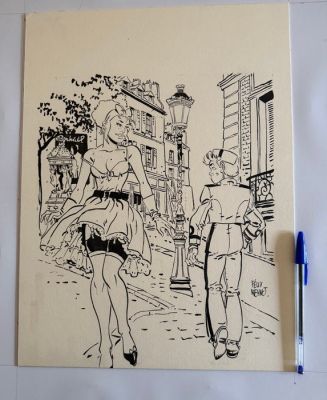 Meynet, Félix - 1 Original drawing - Hommage à Spirou | Catawiki