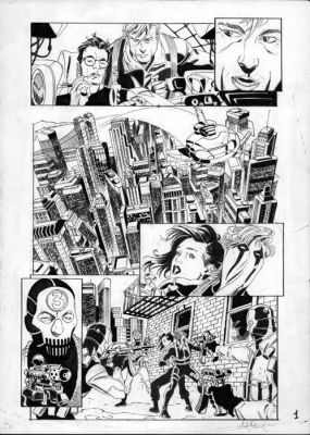 Caracuzzo, Giancarlo - 1 Original page - WildC.A.T.s - WildC.A.T.s, original ink page - 2001 | Catawiki