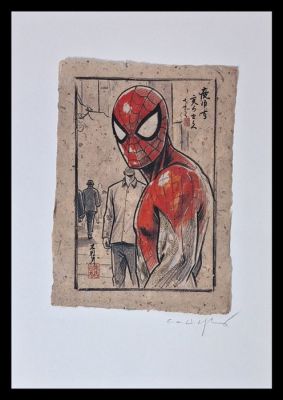 Emma Wildfang - 1 Œuvre originale - technique mixte - Spiderman - Street Legends – Urban Sumi Edition | Catawiki