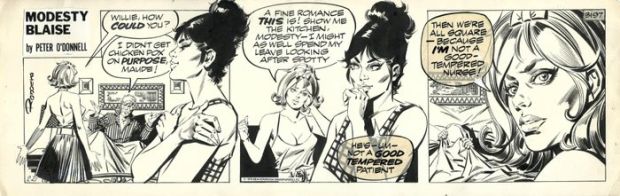 Romero, Enric Badia - 1 Original page - Modesty Blaise - strip #3197 - Special final strip of the story - 1973