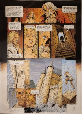 Swolfs, Yves / Charrance, Jocelyne - 1 Bleu de coloriage original + calque - Legende - Le secret des Eiles - T06, planche 43 - 2012