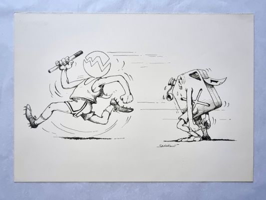 Serre, Claude - 1 Original drawing - Dessin de Presse - énergie nucléaire contre pétrole - 1980 | Catawiki