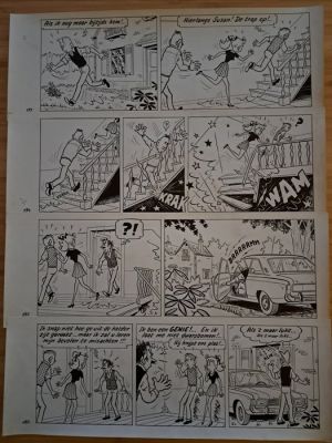 Pom - 1 Original page - Piet Pienter en Bert Bibber - Warwinkel in de war - 1974 | Catawiki