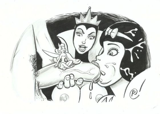 Ramis - 1 Original drawing - sexy girl - Snow White and Evil Queen - Too big - sex | Catawiki