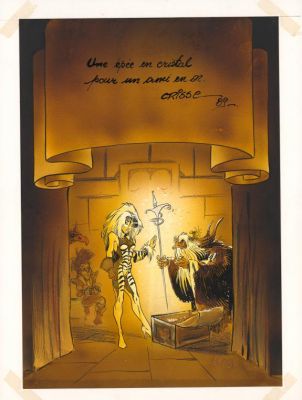 Crisse | Illustration originale inédite réalisée en 1989 - L’Épée de Cristal | Daniel Maghen