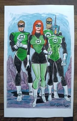 Angel Gabriele - 1 Original colour drawing - Green Lantern Corps | Catawiki