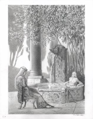 Paul & Gaëtan Brizzi | Tristan et Iseult - Illustration originale C7 | Daniel Maghen
