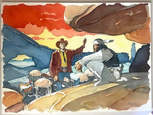 Ticci, Giovanni - 1 Original drawing - Tex - "L’avventura e i ricordi" | Catawiki