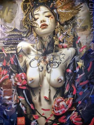 Yorokobi (XX-XXI) - EROTICOPIUM / hand gold embellished | Catawiki